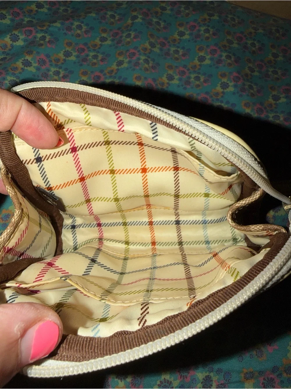Coach Signature Heritage Stripe Cosmetic Pouch, includes hang tag